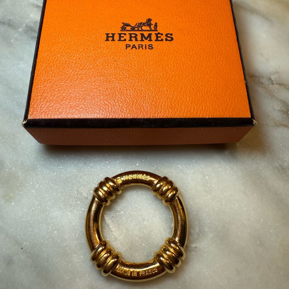 Hermès Bouée Gold-Plated Scarf Ring